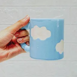 ArteCasa Blue & White Cloudy Printed Ceramic Glossy Mug 350 ml-22