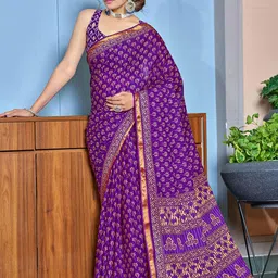 KALINI Floral Printed Zari Bagru Saree-picture-30