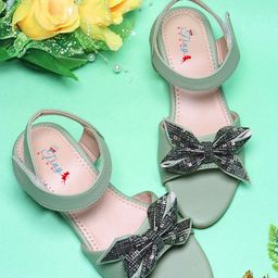 Tiny Bugs Girls Bows Embellished Block Sandals-28