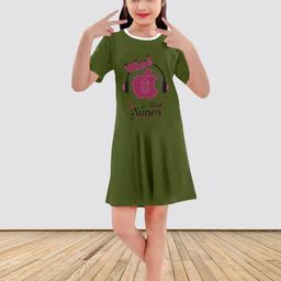 MGRS Girls Olive Cotton Printed Tshirts-picture-24