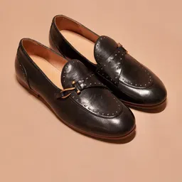 dmodot Men Textured Leather Formal Loafers-picture-14