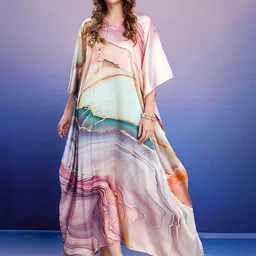 LABEL AARNA Print Satin Maxi Dress-image-95