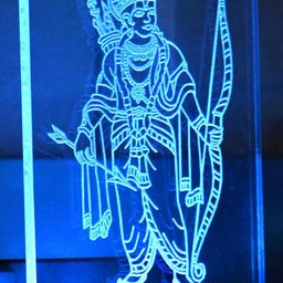 SOMIL Blue & Green Printed Glass Lord Rama Shaped Wall Lamp-picture-44