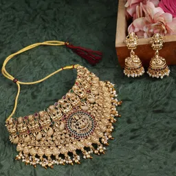 PANASH Gold-Plated Stones Studded Jewellery Set-31
