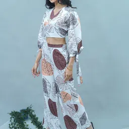 GO BOUJEE Printed Top & Palazzos Co-Cords Set image 2