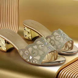 Metro Women Embellished Party Block Sandals-picture-29