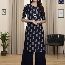 HERE&NOW Selection Of 2 Geometric Printed Round Neck Straight Kurta-41
