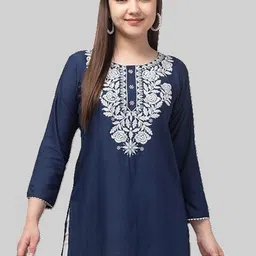Aura Glam Ethnic Motifs Embroidered Thread Work Thread Work Kurti-picture-31