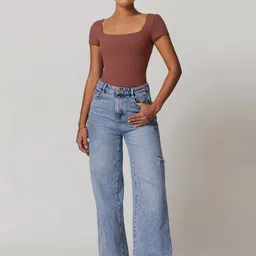 StyleCast Square Neck Short Sleeve Bodysuit-image-38
