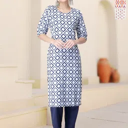 HERE&NOW Selection Of 3 Ethnic Motifs Printed Round Neck Straight Kurta-image-31