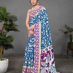 PEENGAX Kalamkari Pure Cotton Block Print Saree-picture-38