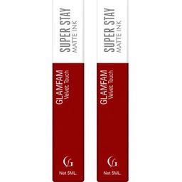 GlamFam Set Of 2 Super Stay Liquid Lipstick - 15 ml Each - Red Stone - 07-27