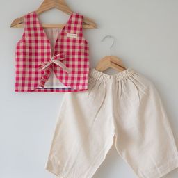 LOVE THE WORLD TODAY Girls Checked Top with Trouser-image-43