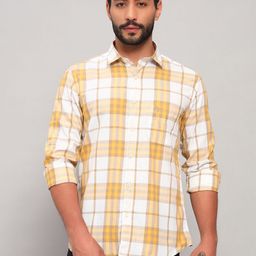 Cantabil Original Tartan Checked Cotton Casual Shirt-image-98