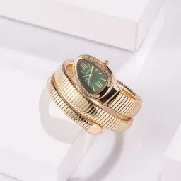 ZAADRAN Unisex Embellished Dial & Stainless Steel Bracelet Style Straps Digital Automatic Watch Le Serpent-picture-34