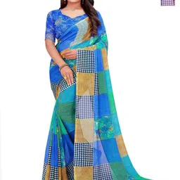 Moda Rapido Pack of 2 Geometric Printed Pure Georgette Saree-picture-34