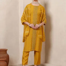 Nehamta Women Regular Pure Cotton Kurta & Trouser With Dupatta-picture-14