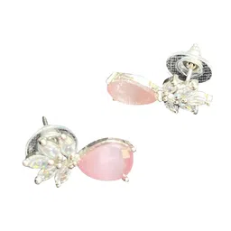 Zoey Artificial Stones Studded Teardrop Shaped Studs image 2
