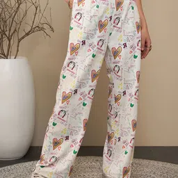 KASSUALLY Women Floral Printed Relaxed Easy Wash Trousers-image-5