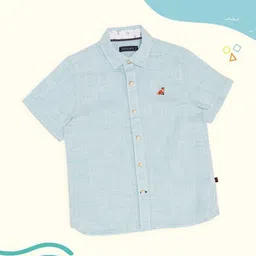 Pantaloons Junior Boys Micro Checked Spread Collar Cotton Casual Shirt-image-68
