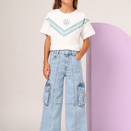 U.S. Polo Assn. Kids Girls Wide Leg Mid-Rise Light Fade Stretchable Jeans-picture-24