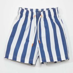 KIABI Boys Striped Regular Fit Mid-Rise Sports Shorts-image-18