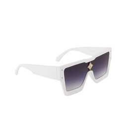 BAYBERRY Unisex Mirrored Lens & White Square Sunglasses with-4