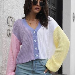 Oh Rare Women Colourblocked Cardigan-image-80