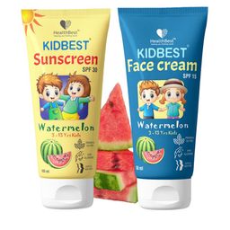 HealthBest Set Of 2 Kidbest Sunscreen SPF30 - 100 ml With Face Cream - 50 ml-image-74