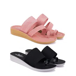 BERSACHE Set Of 2 Woven Design Open Toe Flats-picture-30