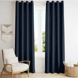 parda online Navy Blue Polyster Solid 5ft Blackout Eyelet Window/Door (1 Pc)-picture-25