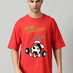 SLOWLORIS Men Graphic Printed Round Neck Oversized T-shirt-image-99