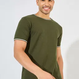 Styli Men Solid Round Neck Cotton T-Shirt-image-81