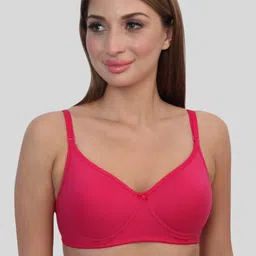 Glamoras Women Pink Solid Cotton Full Coverage Lightly Padded Bra-picture-42