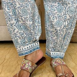 KALINI Ethnic Motifs Printed Thread Work Straight Kurta with Salwar & With Dupatta image 5