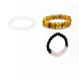 Divine souvenirs Unisex Set Of 3 Artificial Beaded Elasticated Bracelets-image-39