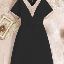 INCLUD Girls V-Neck A-Line Maxi Dress-image-40