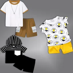 BAESD Kids Pack Of 3 Round Neck T-shirt With Shorts-38