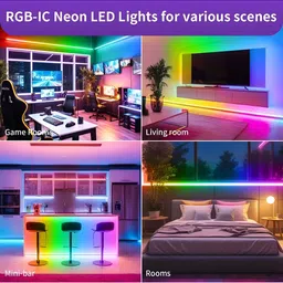 XERGY Smart RGB LED Neon USB Powered DC 5V App & Remote-Control Strip Light- 5m image 3