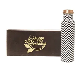 INTERNATIONAL GIFT Black Printed Copper Water Bottle With Happy Birthday Tag Gift Set-image-32