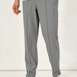 Styli Men Solid Slim Fit Smart Trousers with Pintuck Detail-image-72