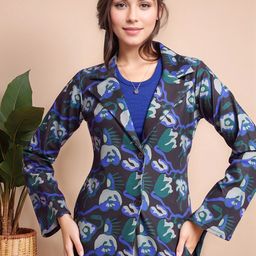 Mast & Harbour Printed Cotton Single Breasted Blazer-45