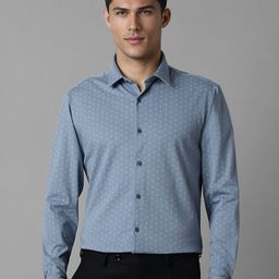 Louis Philippe Sport Men Super Spread Collar Micro Ditsy Printed Cotton Formal Shirt-image-22