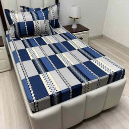 Pure Decor Blue & White Floral Single Bedsheet with 2 Pillow Covers-image-96