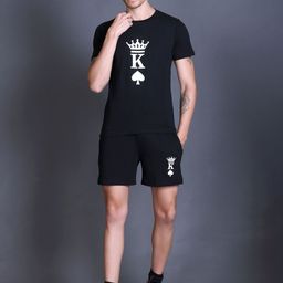 FIRST SLEEP Printed Pure Cotton T-Shirt With Shorts Co-Ords-image-87
