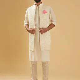 RR Blue Embellished Longline Nehru Jacket-image-20