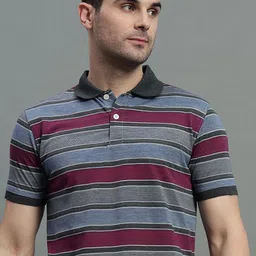 GET GOLF Men Striped Polo Collar Cotton T-shirt-image-88