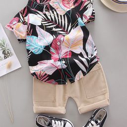 YK Boys Printed Shirt With Shorts Clothing Set-image-66