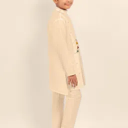 DEVOILER Boys Ethnic Motifs Printed Thread Work Kurta image 3