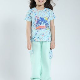 Monte Carlo Girls Printed Round Neck T-shirt With Jogger-image-74